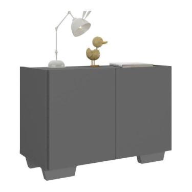 Imagem de Mesa De Cabeceira Com Pés 2 Portas Multimóveis Mp4134 Grafite/cinza Gr