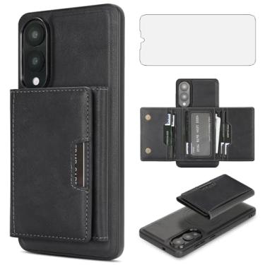 Imagem de Asuwish Capa de celular para Samsung Galaxy S25 Edge, capa magnética destacável com protetor de tela de vidro e suporte de cartão de crédito de couro PU com compartimento para celular S25Edge 25S S 25