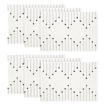 Imagem de Artoid Mode Jogo americano rústico tecido de fazenda preta com 6,12 x 18, decoração de mesa de jantar de cozinha de macramê sazonal para decoração de festa em casa