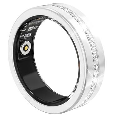 Imagem de Anel de fitness inteligente para mulheres, anel de diamante, rastreador de atividades, monitor de frequência cardíaca, rastreador de sono, anéis inteligentes pedômetro, contador de passos, contador de