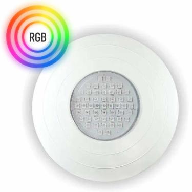 Imagem de Refletor Power Led 15W Abs Frente Grande Iluminação Para Piscina Nicho Antigo Multicolorido Rgb