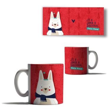 Imagem de Caneca Porcelana Feliz Natal Ursinho Natal Mensagem Amor 1 - Enjoy Sho