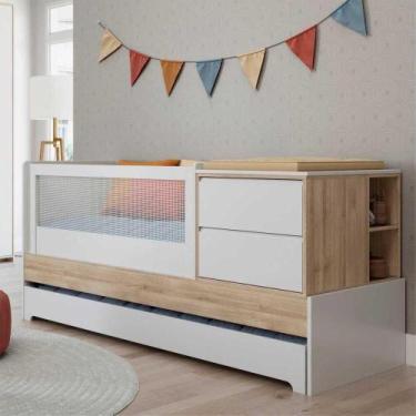 Imagem de Berço Cama Sol E Mar Divicar Branco Carvalho Treviso - MULTIMOVEIS