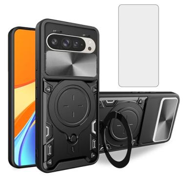Imagem de Asuwish Capa de celular para Google Pixel 9/9 Pro/10/10 Pro 5G Slide Camera Magnetic Cover com protetor de tela e suporte de anel híbrido celular Pixel9 9Pro/Pixel10 10Pro Nine Ten Mulheres Homens