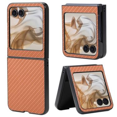 Imagem de Fourmor Capa para Motorola Razr 2025/Razr 2024 - Capa protetora à prova de choque com padrão de fibra | Cobertura total | Design leve e antiimpressões digitais