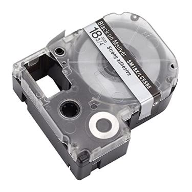 Imagem de ZJchao Substituição de Fita de Etiqueta Durável óleo álcool Scratch Label Maker Fita para Impressora de Etiquetas KINGJIM Máquina de Etiquetas Material (Letras pretas de 18 mm em fundo prateado fosco)