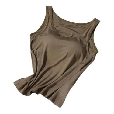 Imagem de Deevoka Tanque de tanques femininos de roupa básica sem mangas para a praia diariamente ciclismo de fitness, L, Verde