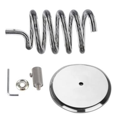 Imagem de Suporte de secador de cabelo acrílico de aço inoxidável Suporte de secador de cabelo ajustável durável organizador de armazenamento estável para salão de beleza banheiro casa