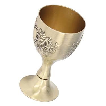 Imagem de Acouto Cálice Vintage - Padrão de Gravura Vintage Processo de Polimento de Liga de Zinco Cálice Brilhante Decoração de Casa - Eventos Festivos de Casamento Dourado Casa e Cozinha/Cozinha e