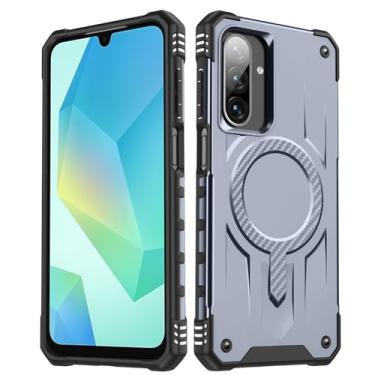 Imagem de Capa Pucciculn para Samsung Galaxy A16 5G 2024 - Carregamento magnético sem fio, almofada de ar de 4 cantos, capa antiderrapante TPU + PC, capa à prova de choque compatível com suporte de carro para