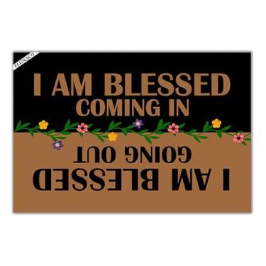 Imagem de FLUNACO Capacho de boas-vindas – Tapete de entrada para entrar e sair, tapete engraçado 60 cm x 40 cm