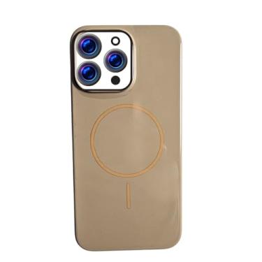 Imagem de Capa Acrílica para iPhone 15 Pro Max Compatível com Carregamento Por Indução Magnética Acrílico (Bege)