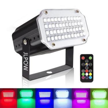 Imagem de Luz estroboscópica JLPOW Halloween, LED RGB ativado por som de 10W