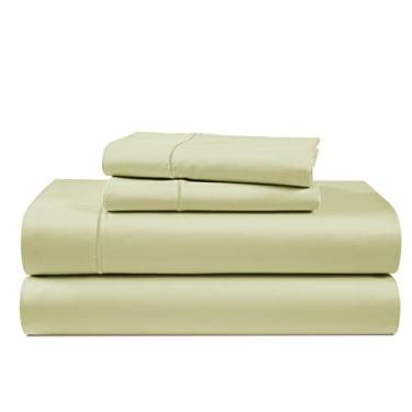 Imagem de LANE LINEN Jogo de lençol ultra macio California King, 100% algodão egípcio mercerizado totalmente elástico com costura francesa em hotel com elástico como lençóis grossos de luxo - espuma do mar