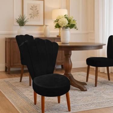 Imagem de Kit Duas Cadeira Com Encosto em Leque Anna - Beatriz  Decor, PRETO