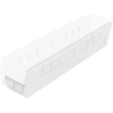 Imagem de Akro-Mils 30128 Caixa de plástico para prateleiras (45,7 x 10,1 x 10,1 cm), transparente, (pacote com 12)