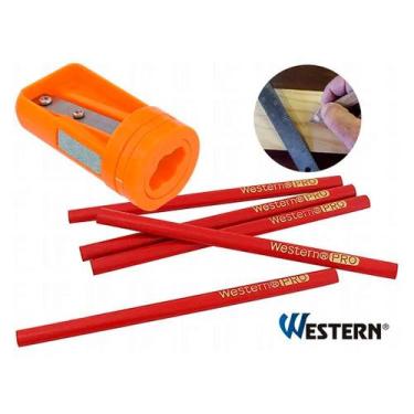 Imagem de Apontador De Lápis Marceneiro + 6 Un. Lápis Para Carpinteiro LC89 / CP