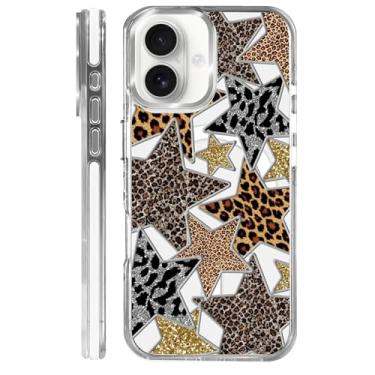 Imagem de OKBUOK Capa para iPhone 16 [compatível com Magsafe], capa magnética transparente de silicone à prova de choque com colagem de estrelas padrão