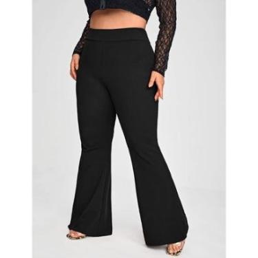Imagem de Calça Legging Flare Feminina Plus Size Preta Estilo e Conforto - Veste G1 48-50-Feminino
