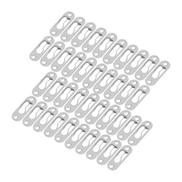 Imagem de 40 peças de fixadores de cabide de fechadura de metal prateado, kit de pendurar porta-retratos com parafusos e plugues de parede, para molduras, espelhos e obras de arte