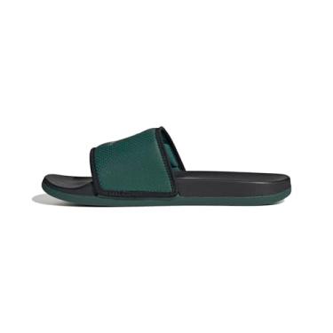 Imagem de adidas Sandália unissex Adilette Comfort Slide para adultos, Verde universitário/verde universitário/preto, 11 Women/10 Men
