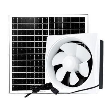 Imagem de Wswqop Kit de ventilador de painel solar para montagem em parede, ventilação com economia de energia, ventilação de resfriamento conveniente, exaustor solar, 6inch Fan 17w Solar