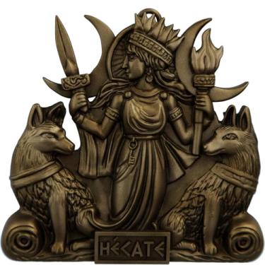 Imagem de Estátua Hecate - Deusa grega - Alto Relevo - Versão 8 (Cor Ouro Velho)