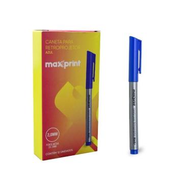Imagem de Caneta Retroprojetor Azul 2Mm Mark+ Marcador Cd/Dvd Maxprint