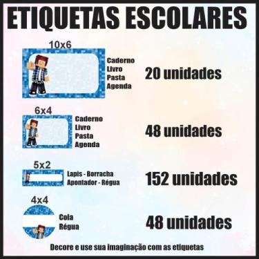 Imagem de Etiqueta Adesiva Escolar em Vinil Tema Personagem Diversos - Dekal Dec