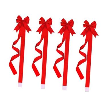 Imagem de CarpNettore 4 Laços Decorativos de Natal para Portas de Armários, Enfeites, Laços Gigantes para a Cozinha.