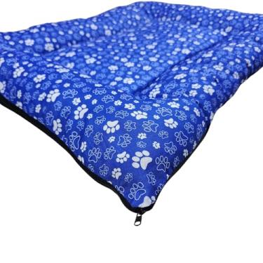 Imagem de Caminha Pet Confortável para Cães e Gatos Tecido Resistente e Lavável Cama Colchonete para Cachorros e Gatos com Zíper(AZUL,EXTRA G 115 X 84)