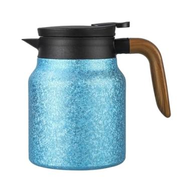 Imagem de Bothyi Garrafa térmica de aço inoxidável com infusor, base plana e isolamento térmico para chá e água quente na cozinha, Azul