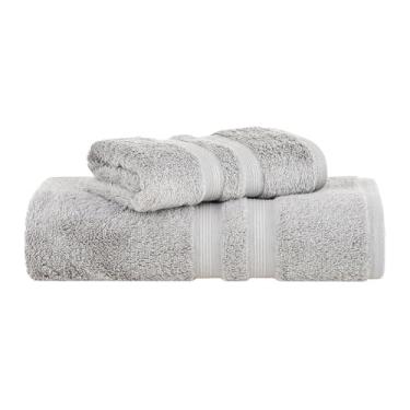 Imagem de Jogo de Toalhas Buddemeyer Algodão Egípcio Banho Cinza 2 peças