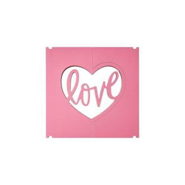 Imagem de MDF Caixa de Presente Decorativa com Coração, Madeira Natural, Tampa Vazada para Dia dos Namorados e Dia das Mães, 15cm (Rosa Claro)