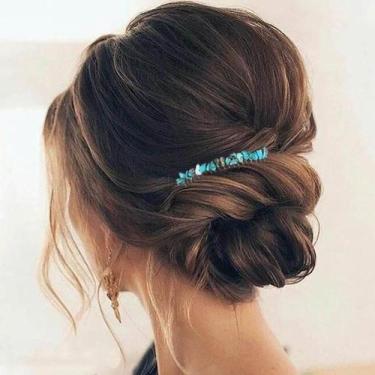 Imagem de Pente de cabelo JONKY Turquoise Crystal Bridal Accessories para mulher