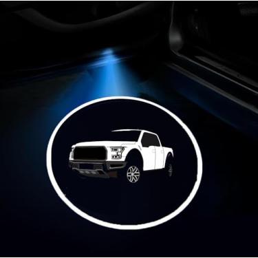 Imagem de 2 peças de projetor de porta de carro LED luzes de cortesia Ghost Shadow Lâmpada de boas-vindas compatível com acessórios Ford 150
