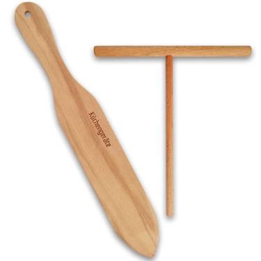 Imagem de Crepe Spreader Stick [Spreader Stick de 17,78 cm | Espátula de 30,48 cm] Espátula Turner – Artesanato natural feito à mão – Kit de ferramentas de crepe – Melhor presente para amantes de crepe (conjunto com 2)