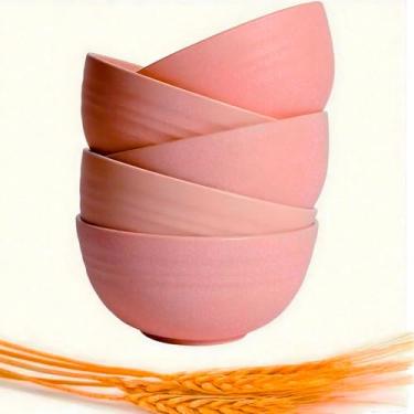 Imagem de ZQtyf Tigelas de cereal, conjunto de 5 tigelas reutilizáveis de 680 g - Segura para micro-ondas e lava-louças, tigela leve de palha de trigo inquebrável - perfeita para salada, sopa e sobremesas de