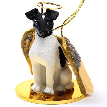 Imagem de Ornamento de anjo Fox Terrier liso preto-branco