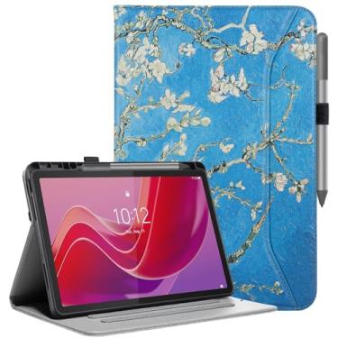 Imagem de Vakarey Capa para Lenovo Tab M11 com compartimento para caneta, capa para tablet Lenovo M11 com alça de mão de 11 polegadas TB330FU 2024, flor