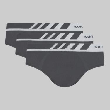 Imagem de Kit 3 Cuecas Lupo Slip Microfibra Sem Costura 00691-103, Grafite, M