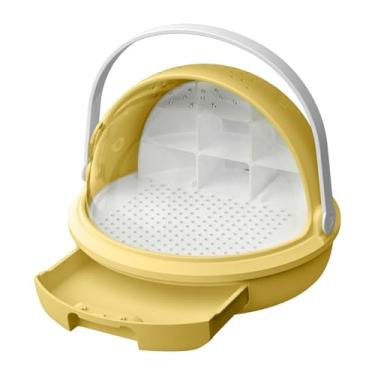 Imagem de MFMEXUL Caixa de Criação de Bicho-da-Seda, Recipiente de Incubação de Bicho-da-Seda, Gaiola de Habitat Portátil Educativa, Amarelo