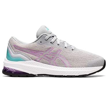 Imagem de ASICS Tênis de corrida infantil GT-1000 11 Grade Escolar, Cinza piemonte/lavanda brilhoso, 19