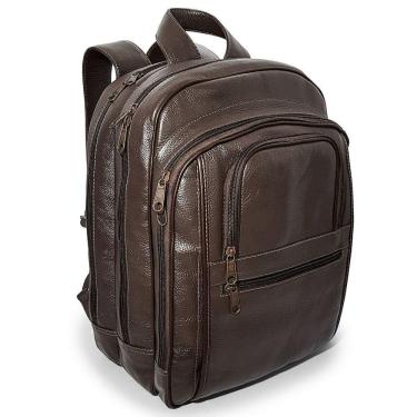 Imagem de Mochila Executiva Grande De Couro Para Notebook Marrom