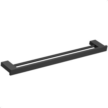 Imagem de Porta Toalhas de Banho Duplo Master Preto Fosco 60cm