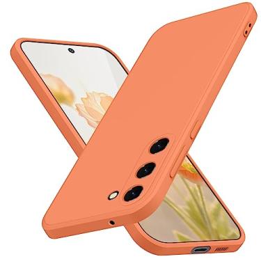 Imagem de JUNAUTTB Capa para Samsung Galaxy S23 5G silicone líquido, proteção de corpo inteiro, capa macia antiarranhões para Samsung Galaxy S23 capa de telefone slim fit durável 15.5 cm laranja JUS01-281