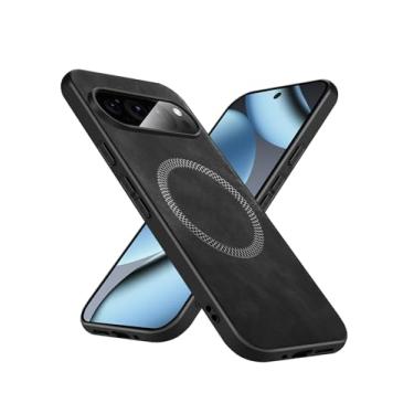 Imagem de Puxssul Capa de couro para Google Pixel 10 Pro XL [compatível com carregamento sem fio Magsafe] Capa fina de couro PU macia à prova de choque para celular Pixel 10 Pro XL 6,8 polegadas 2025 - preta