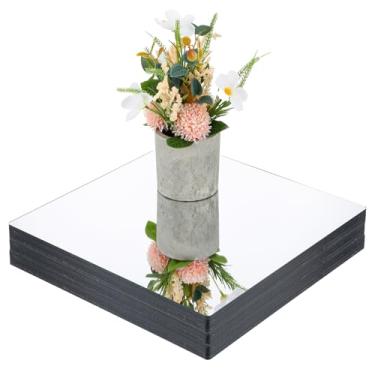 Imagem de 12 peças de centro de mesa quadrada de acrílico para mesas, bandeja espelhada a granel de 30,5 x 30,5 cm, bandeja de suporte de vela, espelhos de 2 mm de espessura para mesa de jantar, decoração de