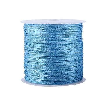 Imagem de aqxreight Cordão de nó Chinês de Nylon, 100m X 0.8mm, Rattail, Macrame, Shamballa, Corda de Fio Sky Bluechinese, Corda de Nylon