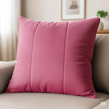 Imagem de Almofada Decorativa Com Fecho de Correr Oculto. Adequada Para SofáS, Camas, Poltronas Ou Ambientes de EscritóRio. dê Um Toque de Calor e Personalidade à Sua Casa!(Suede Rosa,Kit 2 Almofadas)